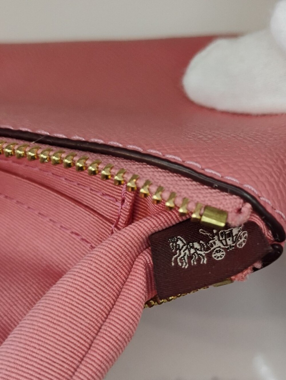 EUC COACH Leather Wristlet - Coral Pink w/GHW - Picture 6 of 8
